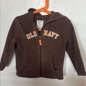 Old Navy Brown Hooded Sweatshirt with Zip-Up Closure